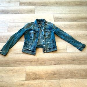Distressed denim jacket